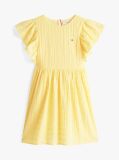 Yellow Textured Fit And Flare Dress  Girls