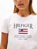 White Sequin Hilfiger Flag T-Shirt Dress  Girls