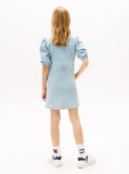 Blue Denim Puff Sleeve Dress  Girls