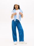 White Tonal Flag T-Shirt Short Sleeve  Girls