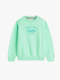Green Metallic Logo Relaxed Sweatshirt  Girls