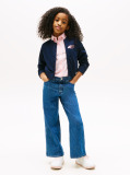 Blue Interlock Panel Zip Through  Girls