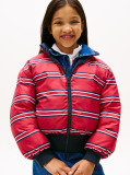 Blue Reversible Relaxed Puffer Bomber Jacket  Girls