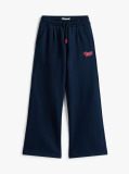 Blue Varsity Flock Logo Wide Leg Joggers  Girls