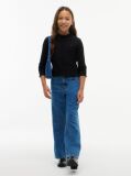 Black Ribbed Extra Slim Mock Neck Top  Girls