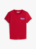 Red Varsity Flock Logo Slim T-Shirt  Girls