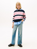 Blue Intarsia Repeat Logo Relaxed Jumper  Girls