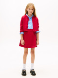 Red Sequin Rib-Knit Slim Cardigan  Girls