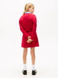 Red Sequin Rib-Knit Slim Cardigan  Girls
