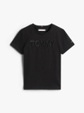 Black Tommy Sequins Short Sleeve Tee  Girls