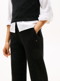Black Sequin Wide Leg Drawstring Trousers  Girls