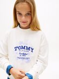 White Flock Logo Terry Crew Neck Sweatshirt  Girls