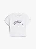 Άσπρο Varsity T-Shirt Με Λεοπάρ Λογότυπο  Κορίτσια