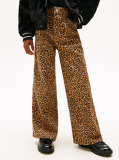 Multi Mabel Leopard Print High Rise Wide Leg Jeans  Girls