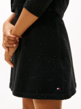 Black Sequin Rib-Knit A-Line Mini Skirt  Girls