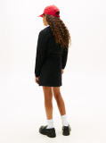 Black Sequin Rib-Knit A-Line Mini Skirt  Girls