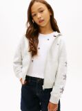 Grey Diamanté Star Back Logo Zip-Thru Hoody  Girls