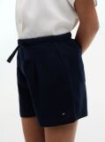 Blue Mercerised Linen Blend Wide Leg Shorts  Girls