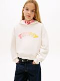 Beige Textured Logo Relaxed Hoody  Girls