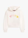 Beige Textured Logo Relaxed Hoody  Girls