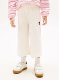 Beige Smiley Flag Relaxed Culotte Leg Joggers  Girls