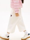 Beige Smiley Flag Relaxed Culotte Leg Joggers  Girls