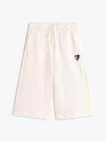 Beige Smiley Flag Relaxed Culotte Leg Joggers  Girls