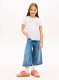 White Textured Logo Jersey Crew Neck T-Shirt  Girls