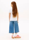 White Textured Logo Jersey Crew Neck T-Shirt  Girls