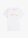 White Textured Logo Jersey Crew Neck T-Shirt  Girls