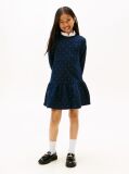 Μπλε Festive Πουά Fleece Άνετο Skater Φόρεμα  Κορίτσια