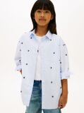 Multi Regular Fit Stripe Star Flag Embroidery Shirt  Girls