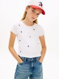White Star Flag Embroidery Extra Slim Top  Girls