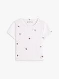 White Star Flag Embroidery Extra Slim Top  Girls