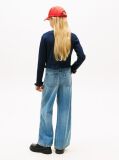 Blue Pointelle Ruffle Trim V-Neck Cardigan  Girls