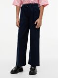 Blue Belted Wide Leg Linen Blend Trousers  Girls