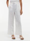 White Belted Wide Leg Linen Blend Trousers  Girls