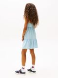 Denim Βαμβακερό Tiered Φόρεμα Με Χάντρες  Κορίτσια