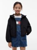 Black Hooded Flag Jacket  Girls