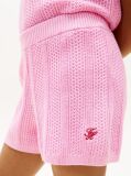Pink Logo Embroidery Crochet Shorts  Girls