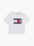 White Peanuts® Flag Graphic Relaxed T-Shirt  Girls