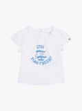 White Graphic Frill Sleeve T-Shirt  Newborn