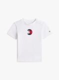 Άσπρο Βαμβακερό T-Shirt Με Smiley Λογότυπο  Βρεφικά