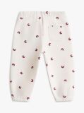Beige Print Drawstring Joggers  Newborn