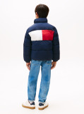 Blue Back Flag Logo Puffer Jacket  Kids Unisex