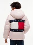Ροζ Φουσκωτό Μπουφάν Με Πίσω Heritage Λογότυπο  Παιδί Unisex