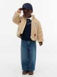 Μπεζ Teddy Τζάκετ Με Varsity Λογότυπο  Παιδί Unisex
