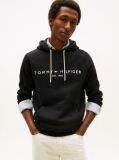 Μαύρο Fleece Hoody Με Λογότυπο  Άνδρες