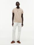 Beige Organic Cotton Chest Logo T-Shirt  Men