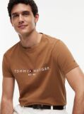 Brown Organic Cotton Chest Logo T-Shirt  Men